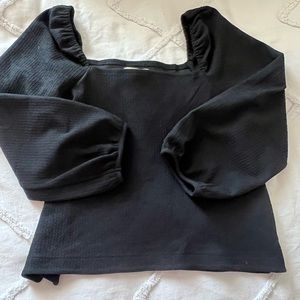 Madewell Black Square Neck Top